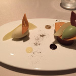 ロワゾー・パー・マツナガ - 洋梨と紅茶のムース ピスタチオアイス