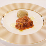 ポアブル - ランチコース　7370円 の牛蒡のフラン 牛テールソース添え