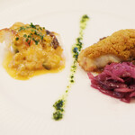 ポアブル - ランチコース　7370円 のカサゴのラタトゥイユ、カレー風味のソイ