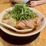 中華そば ココカラサキゑ - 丸鶏醤油+九条ネギ&ワンタン 1500円