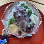 うつわカフェ 茶箪笥 - 　おやつセットの抹茶白玉かき氷