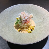 十皿 - 毛蟹の冷製カッペリーニ　ごま風味