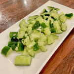 湖南人家 - 20250821塩味キュウリの和え物770円