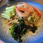 鮮藍坊 - 海老・挽肉和え麺