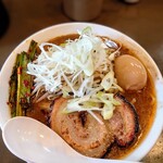 麺処 玖 - 海老味噌＋味玉＋辛ニラ