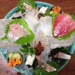 旬のさかな総 - h.26.10.16.夜 造り盛り合わせ 真上からのShot