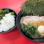 横浜家系らーめん ぼうそう家 - のり増しラーメン(半麺＋玉子)＆サービスライス！