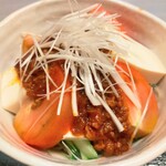 古道 - 2025年8月31日(日)  冷しピリ辛肉味噌豆腐蕎麦 1,500円