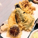 古道 - 2025年8月31日(日)  野菜天麩羅(椎茸·ﾋﾟｰﾏﾝ·茄子·南瓜·舞茸)