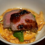 こりょうり たか屋 - ローストビーフと茄子卵とじ