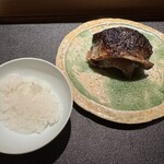 銀座 有涯 - 秋刀魚（北海道）の肝醤油かけ焼き　◎◎
      土鍋ご飯(御殿場きぬむすめ)　◎