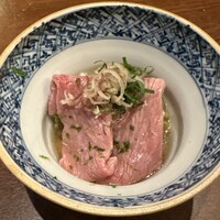 焼肉割烹QUON - 和牛ウチモモの冷しゃぶと焼き茄子の冷製