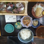 夕凪 - アジ刺身づくし定食