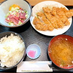 ゆず - 【組合せ自由定食・二品  チキンカツ＋まぐろ納豆】1,200円
