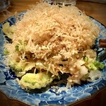 スタンド煮ガ味 - ゴーヤ天ぷら鬼おろしポン酢 460円