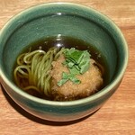 とんかつ乃ぐち - メンチカツの茶蕎麦
