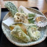 手打ちそば処 麓 - 野菜天ぷら
