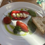 「ミシュカ」キッチン＆バー - 冷製パプリカのカッテージチーズ・クリーム詰め、トマトサルサ