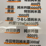 寿司御食事処 まきば - 日本酒の種類①