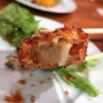 びのぐら～ちぇ - ・コース フライ カニクリームコロッケの断面。