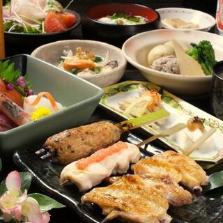 季節で変わるコース料理◆お刺身や鶏料理も楽しめる充実の内容
