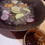 六本木きんめ鮨 - 水貝（鮑刺身　肝醤油で）