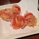 青食 - トマトとチーズのはさみ揚げ。小洒落てます！