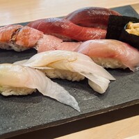鮨 塩釜港 銀座 極 - 最初の7種ですでに5000円分はある