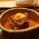 神楽坂 石かわ - 牛タン 蓮根餅 2014.10.1x