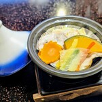 秀花園 湯の花膳 - 陶板焼き（夜）