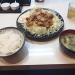 まるやま食堂 - ばらしょうが焼き定食　1700円