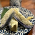 Moegi - お醤油を垂らして、水なすを楽しむ、これ好きやわ(≧◡≦)