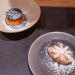 ARMONICO - 栗南瓜のプリンと沖縄黒糖のジェラート