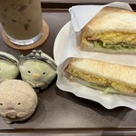 カフェ・ド・クリエ - 料理写真:サンドイッチふわふわタマゴ、カフェオレ。