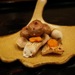 温味 - カマスの雲丹焼き 石川小芋 銀杏