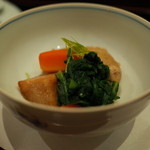 温味 - 炊合せ 鴨がん 海老芋素揚げ 