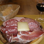 Mercato Centrale Firenze - ワイン、前菜盛り合わせ