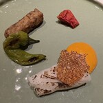 リョウリヤ ステファン パンテル - すじあら
      皮をパリッと焼いて
      セミドライトマトのソース
      セミドライトマト
      雛豆のパニス
      万願寺とうがらし