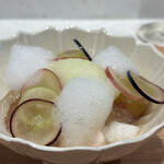 Haruka Murooka - 梨の翡翠ソルベ、葡萄
      Pear, kabosu, grapes