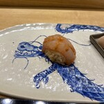 鮨旬美西川 - 甘海老　甘海老味噌漬け握り