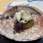 鮨旬美西川 - 鮑の天ぷらうどん