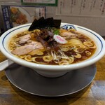 生姜醤油専門 我武者羅 - 生姜醤油ラーメン+大盛り+海苔4枚。この海苔を岩海苔に変えても良い。