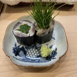 鮨 島本 - 関西ならではの芽ねぎ　鰯の梅肉和え