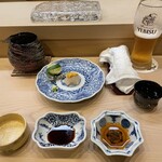 鮨 島本 - 中央のは伊勢海老に赤ウニ載せてます！