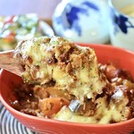 一の谷 - 肉みそたっぷり夏野菜のグラタン