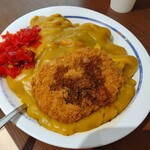 名物 万代そば - コロッケカレー