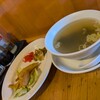 蝦仁 - 料理写真:スープと付け合わせ