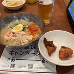 ガスト - 料理写真:冷麺¥900- から揚げ2コ¥170- 生ビール¥540-(2025/08/16)