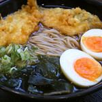 峠そば - かけそば＠税込450円＋鯵天＠税込200円＋ゆで卵＠税込100円