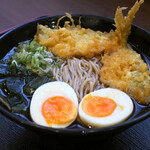 峠そば - かけそば＠税込450円＋鯵天＠税込200円＋ゆで卵＠税込100円